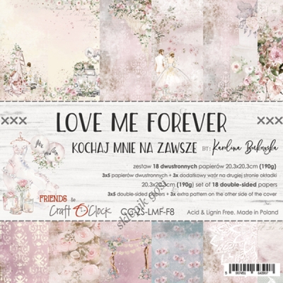 LOVE ME FOREVER - ZESTAW PAPIERÓW 20,3X20,3CM