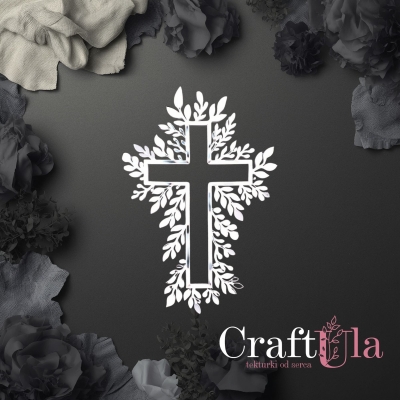 Krzyż - Akryl - srebro - 0149s