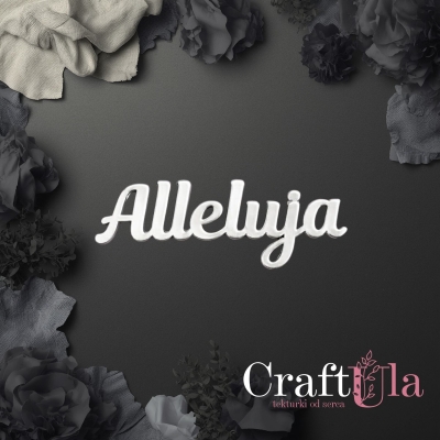 Alleluja- napis - Akryl - srebro - 0143s
