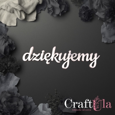 Dziękujemy - napis - Akryl - srebro - 0145s