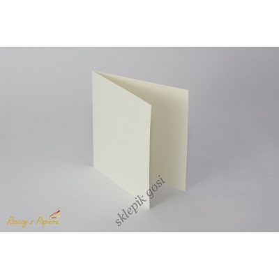 Baza do kartki - kremowa - 14x14cm - Rzeczy z papieru
