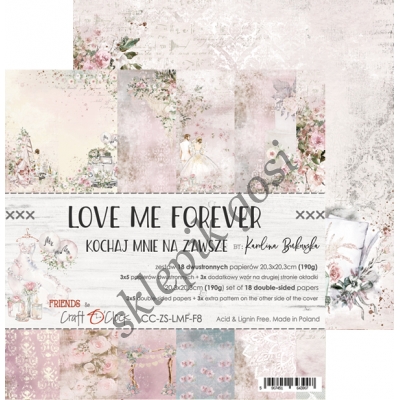 LOVE ME FOREVER - ZESTAW PAPIERÓW 20,3X20,3CM