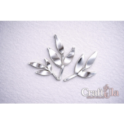 Zestaw listków - Akryl - srebro - 138s