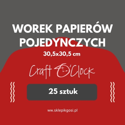 WOREK PAPIERÓW POJEDYNCZYCH - CRAFT O'CLOCK - 25szt